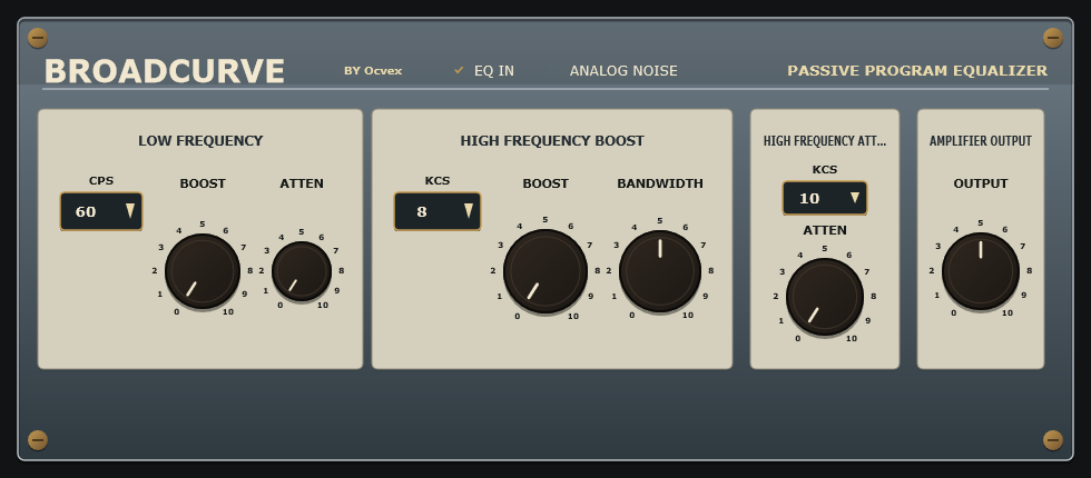 Broadcurve plug-in interface