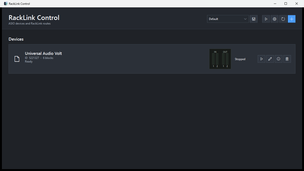 RackLink Control Panel
